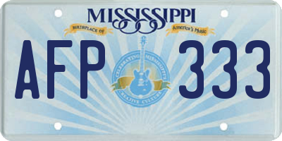 MS license plate AFP333