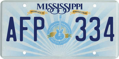 MS license plate AFP334