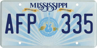 MS license plate AFP335