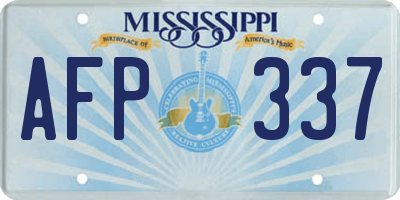 MS license plate AFP337