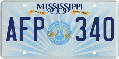 MS license plate AFP340
