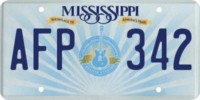MS license plate AFP342
