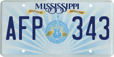 MS license plate AFP343