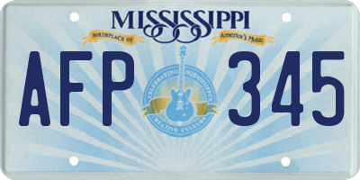MS license plate AFP345