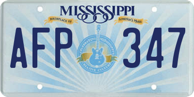 MS license plate AFP347