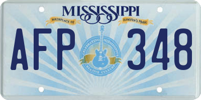 MS license plate AFP348