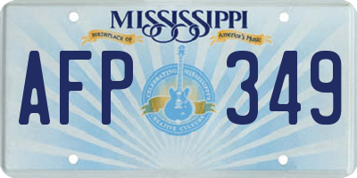 MS license plate AFP349