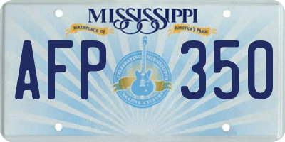 MS license plate AFP350
