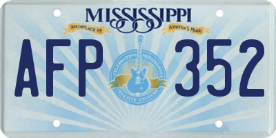 MS license plate AFP352