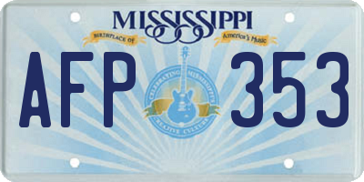 MS license plate AFP353