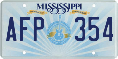 MS license plate AFP354