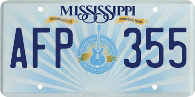 MS license plate AFP355