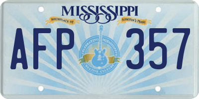 MS license plate AFP357