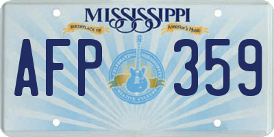 MS license plate AFP359