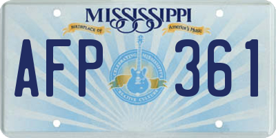 MS license plate AFP361