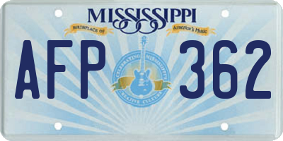 MS license plate AFP362
