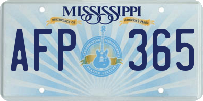 MS license plate AFP365