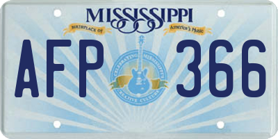 MS license plate AFP366