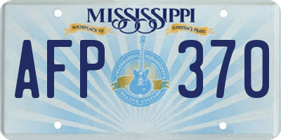 MS license plate AFP370