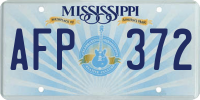 MS license plate AFP372