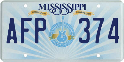 MS license plate AFP374