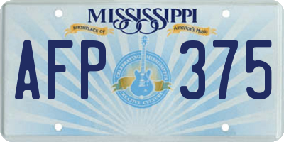 MS license plate AFP375