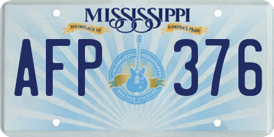 MS license plate AFP376