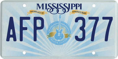 MS license plate AFP377