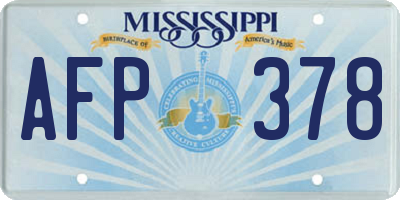 MS license plate AFP378
