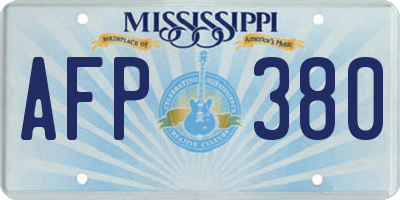MS license plate AFP380