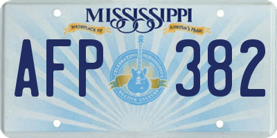 MS license plate AFP382