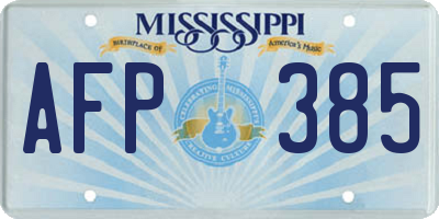 MS license plate AFP385