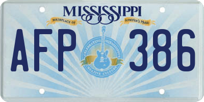MS license plate AFP386