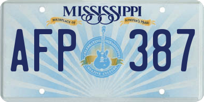 MS license plate AFP387
