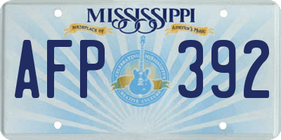 MS license plate AFP392