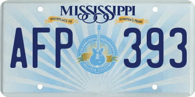 MS license plate AFP393