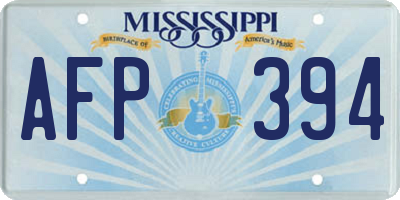 MS license plate AFP394