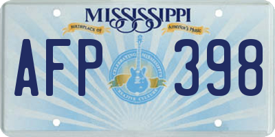 MS license plate AFP398