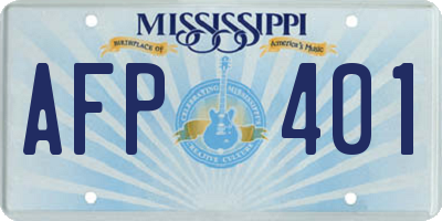 MS license plate AFP401