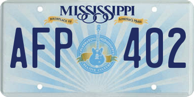 MS license plate AFP402