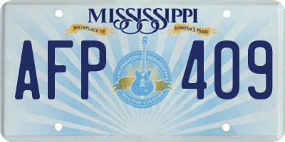 MS license plate AFP409
