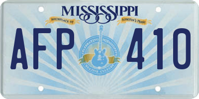 MS license plate AFP410