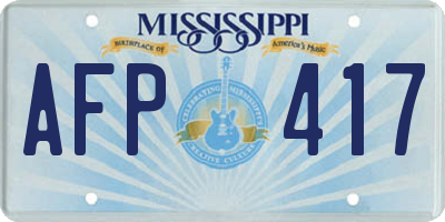 MS license plate AFP417