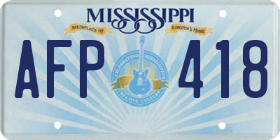 MS license plate AFP418