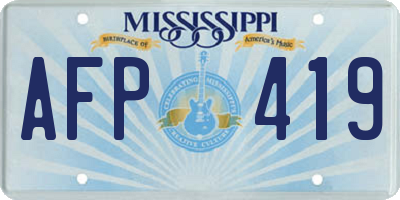 MS license plate AFP419