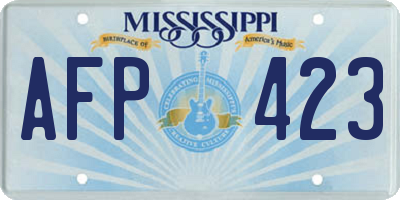 MS license plate AFP423