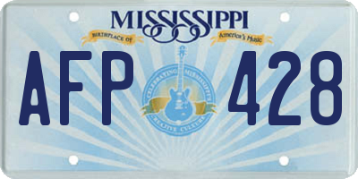 MS license plate AFP428