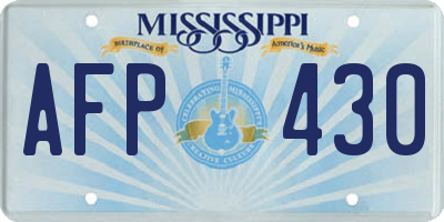 MS license plate AFP430