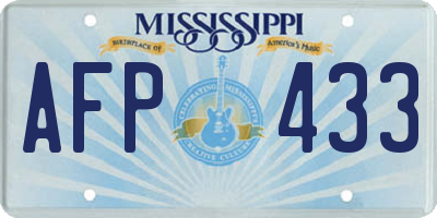 MS license plate AFP433