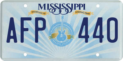 MS license plate AFP440